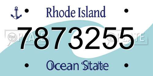 7873255 Rhode Island License Plate