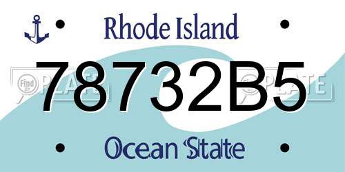 78732B5 Rhode Island License Plate