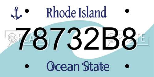 78732B8 Rhode Island License Plate