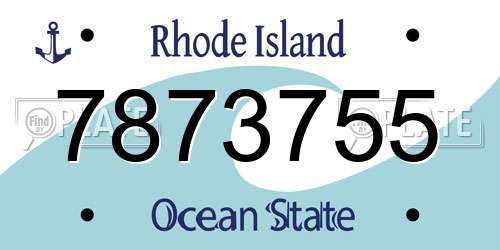 7873755 Rhode Island License Plate