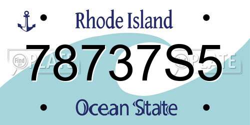 78737S5 Rhode Island License Plate