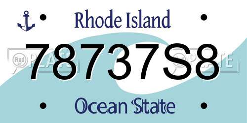 78737S8 Rhode Island License Plate