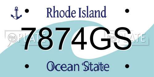 7874GS Rhode Island License Plate