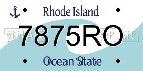 7875RO Rhode Island License Plate