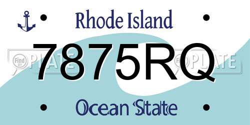 7875RQ Rhode Island License Plate