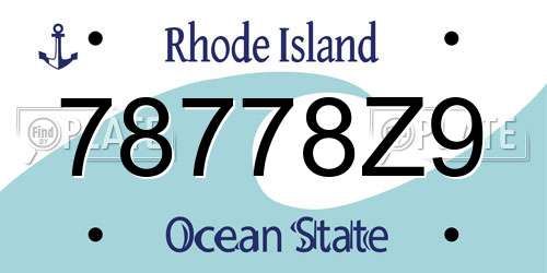 78778Z9 Rhode Island License Plate