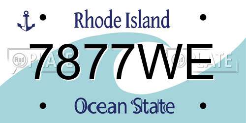 7877WE Rhode Island License Plate