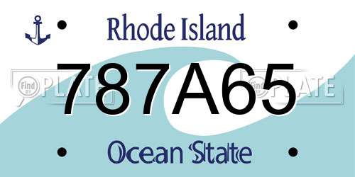 787A65 Rhode Island License Plate