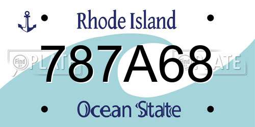 787A68 Rhode Island License Plate