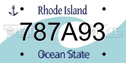 787A93 Rhode Island License Plate
