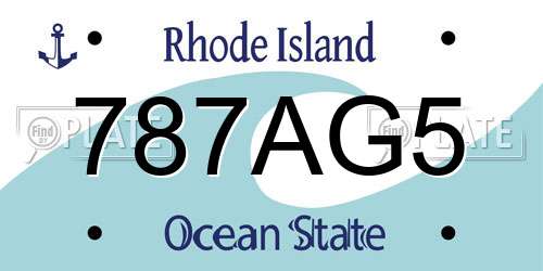 787AG5 Rhode Island License Plate