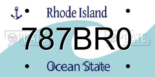 787BR0 Rhode Island License Plate