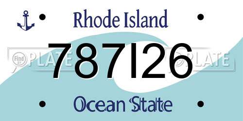 787I26 Rhode Island License Plate