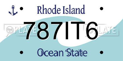 787IT6 Rhode Island License Plate