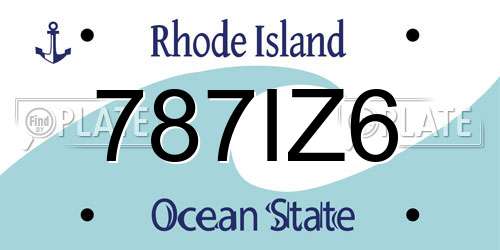 787IZ6 Rhode Island License Plate
