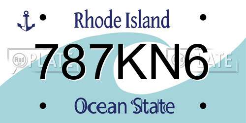 787KN6 Rhode Island License Plate