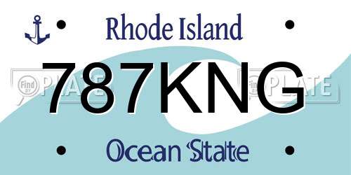 787KNG Rhode Island License Plate