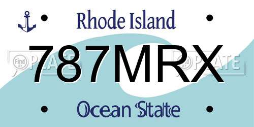 787MRX Rhode Island License Plate