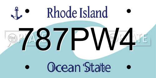 787PW4 Rhode Island License Plate