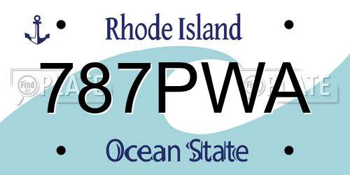 787PWA Rhode Island License Plate