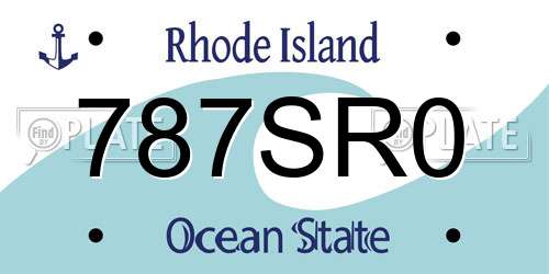 787SR0 Rhode Island License Plate