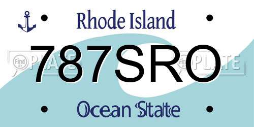 787SRO Rhode Island License Plate