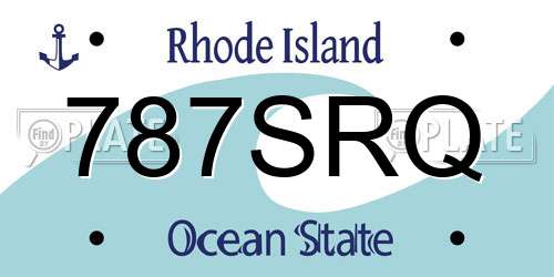 787SRQ Rhode Island License Plate