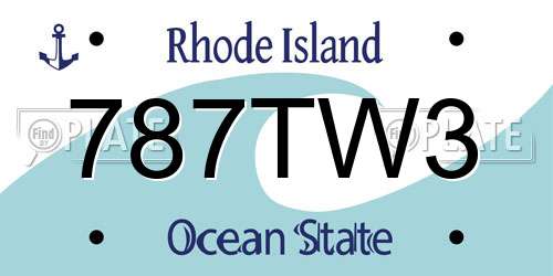 787TW3 Rhode Island License Plate