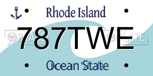 787TWE Rhode Island License Plate