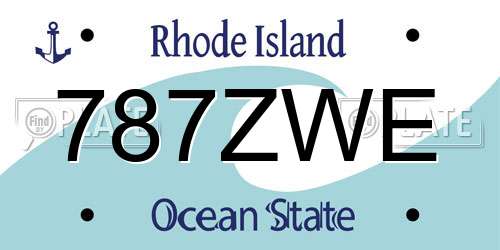 787ZWE Rhode Island License Plate