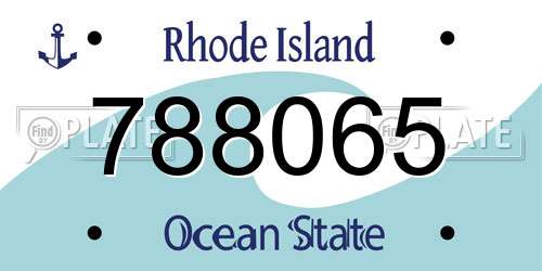 788065 Rhode Island License Plate