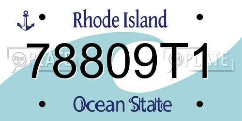 78809T1 Rhode Island License Plate
