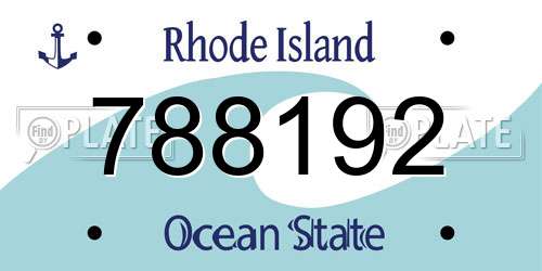 788192 Rhode Island License Plate