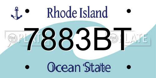 7883BT Rhode Island License Plate