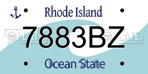7883BZ Rhode Island License Plate