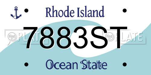 7883ST Rhode Island License Plate
