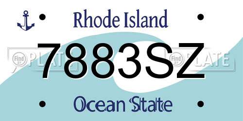 7883SZ Rhode Island License Plate