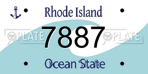 7887 Rhode Island License Plate