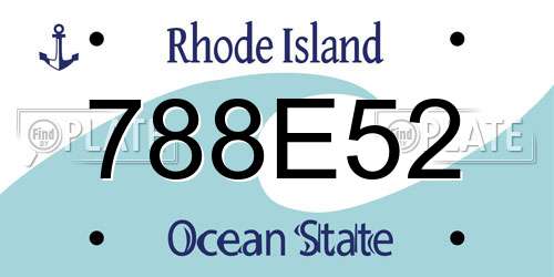 788E52 Rhode Island License Plate