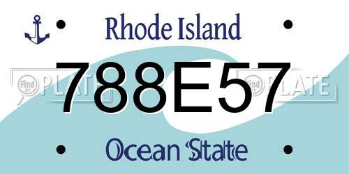 788E57 Rhode Island License Plate