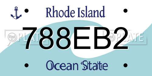 788EB2 Rhode Island License Plate