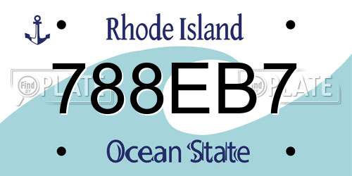 788EB7 Rhode Island License Plate