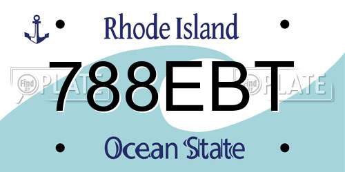 788EBT Rhode Island License Plate