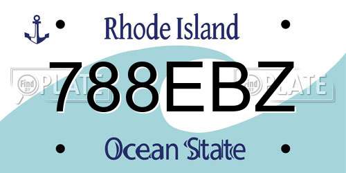 788EBZ Rhode Island License Plate