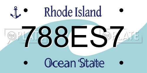 788ES7 Rhode Island License Plate