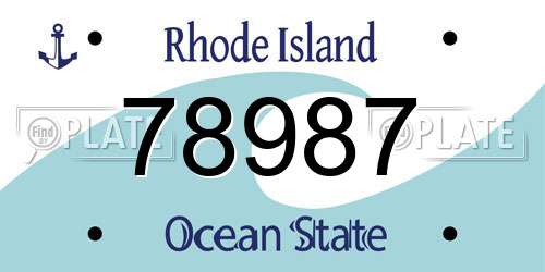 78987 Rhode Island License Plate