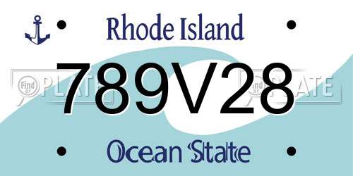 789V28 Rhode Island License Plate