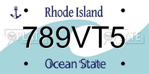 789VT5 Rhode Island License Plate