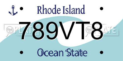 789VT8 Rhode Island License Plate