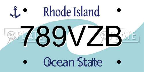 789VZB Rhode Island License Plate